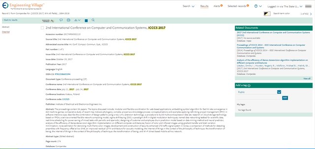 ICCCS 2017 EI Compendex indexing record